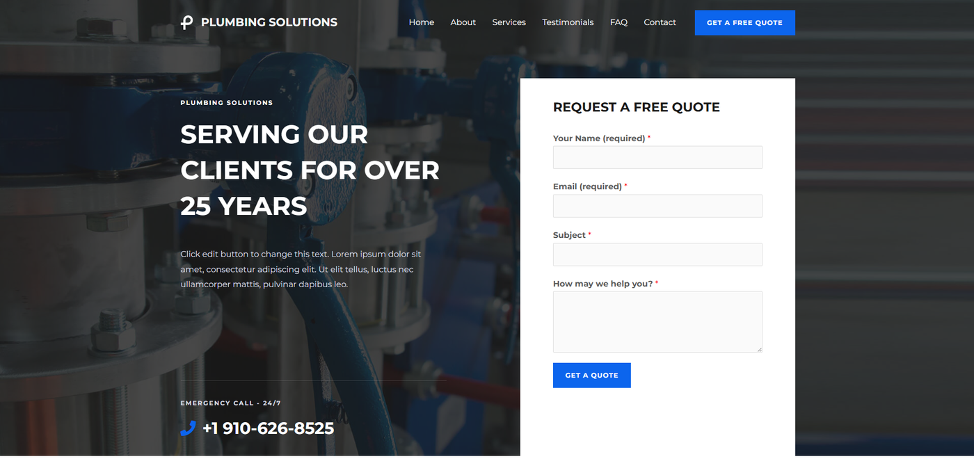 Demo service business website shown normally for a local visitor